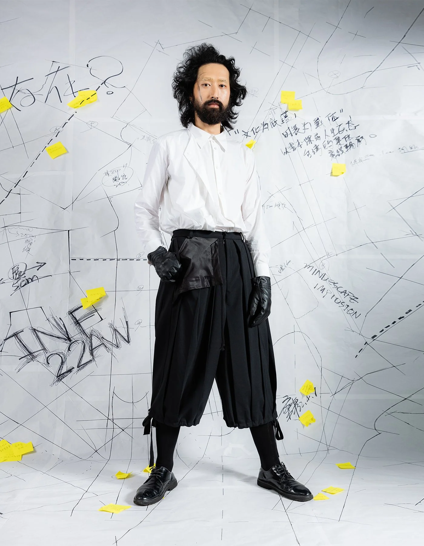 INF Deconstructed Pleated Wide-Leg Shorts — INF - Garment for the